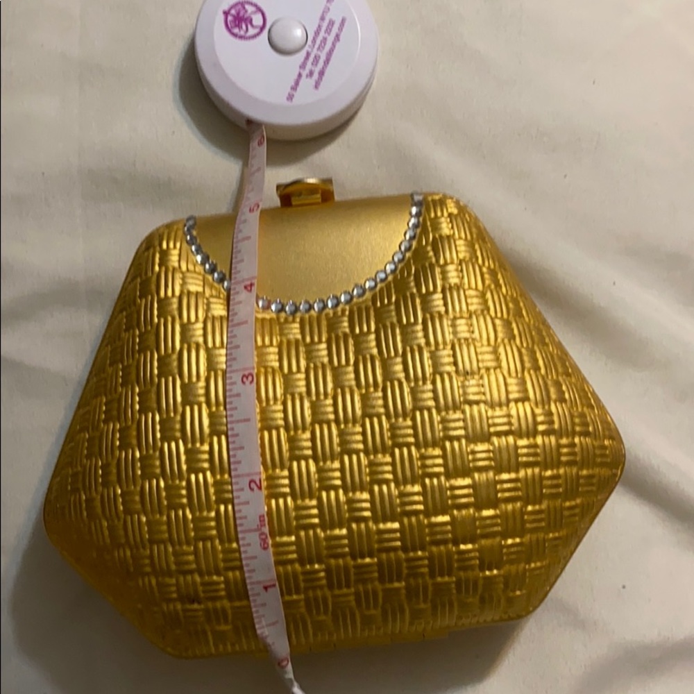 Brushed Vintage Metal Handbag w/ Crystal Accents - Picture 1 of 9